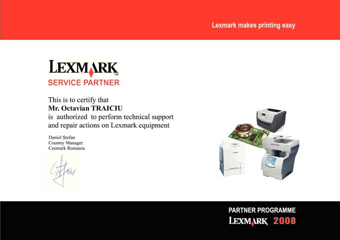 Octavian Traiciu - service LEXMARK