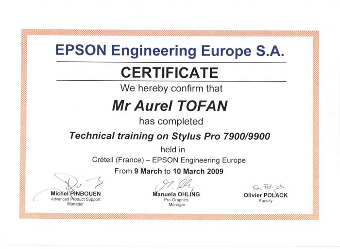 Aurel Tofan - service EPSON
